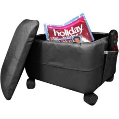 Black Storage Hassock