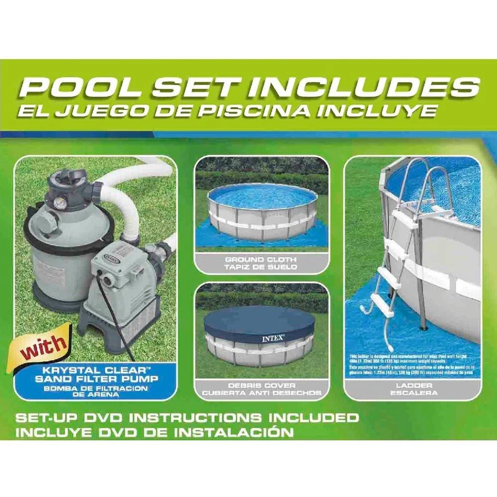 Intex 16ft X 48in Ultra Frame Pool Set W/ Sand Filter Pump 2 Intex 16ft X 48in Ultra Frame Pool Set W/ Sand Filter Pump - Image 2