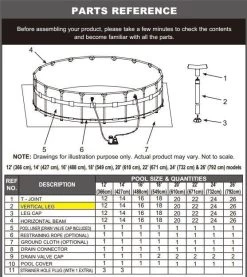 Replacement Vertical Leg For Intex 42" Ultra Frame Pools -Swimming Pool Accessories verticalleg